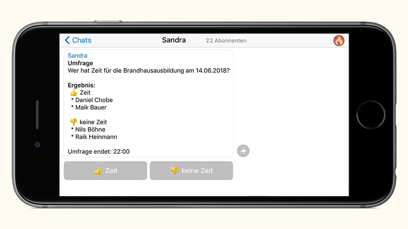 Beispielansicht: Umfrage-Modul